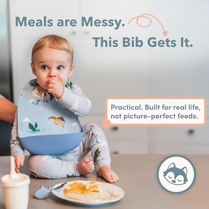 Loulou Lollipop Soft, Waterproof Silicone Feeding Bib - Image 4