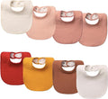 8-Pack Cotton Baby Drool Bibs - Quick-Dry Absorbent Bandana Bibs, Adjustable Snaps for Newborn to 24M