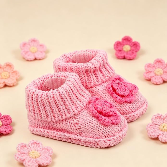 Infant Baby Boys Girls Knitted Booties Soft Cute First Walking Socks Shoes | - Image 4