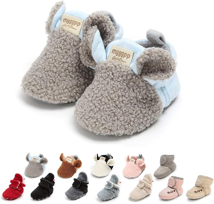 Ohwawadi Infant Baby Boys Girls Slippers Cozy Fleece Booties Soft Bottom Warm by Ohwawadi
