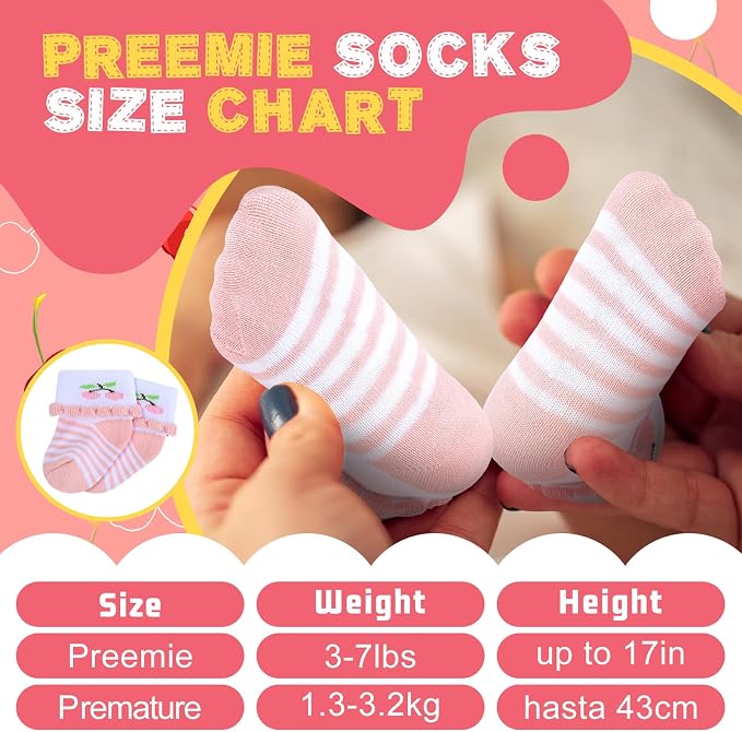 Toulite 12 Pair Preemie Newborn Baby Socks - Image 2