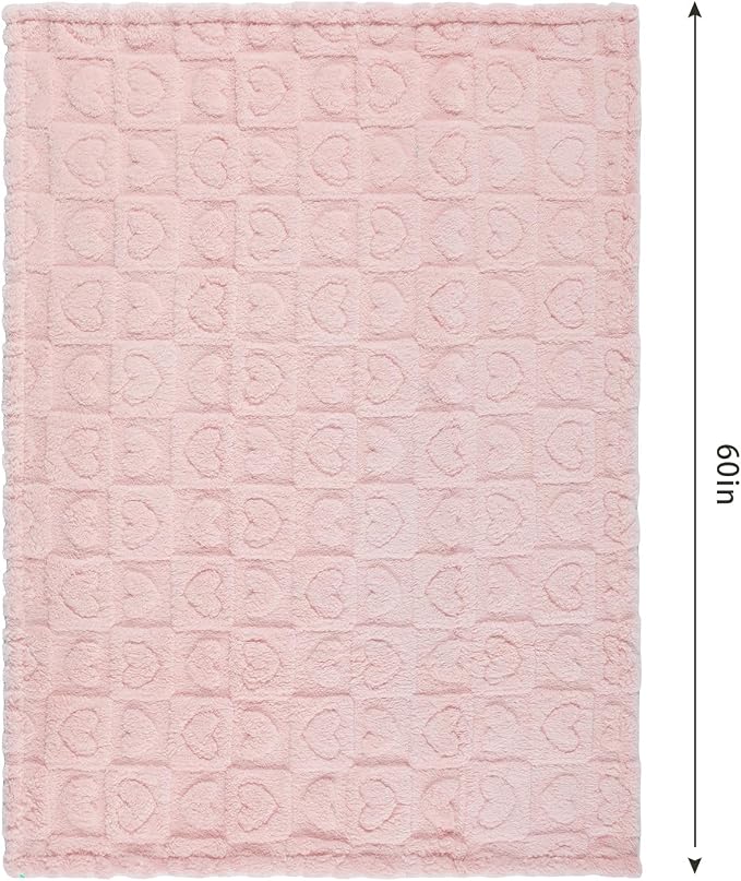 5 Pcs Baby Blanket Heart Checkered Ultra Soft Gift-Ready Plush - Image 2