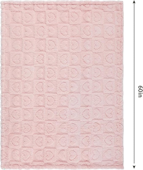 5 Pcs Baby Blanket Heart Checkered Ultra Soft Gift-Ready Plush - Image 2
