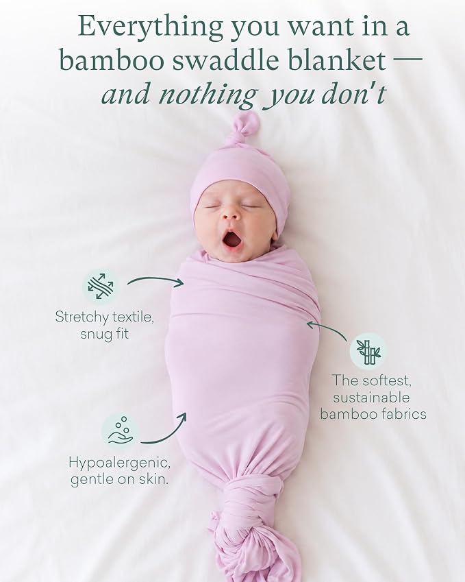 PurComfy Supersoft Swaddle Blanket, Premium Bamboo Viscose, Lightweight & - Image 2
