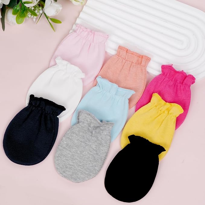9 Pairs Baby Mittens No Scratch Newborn Infant Toddler Mittens Cotton Soft - Image 7
