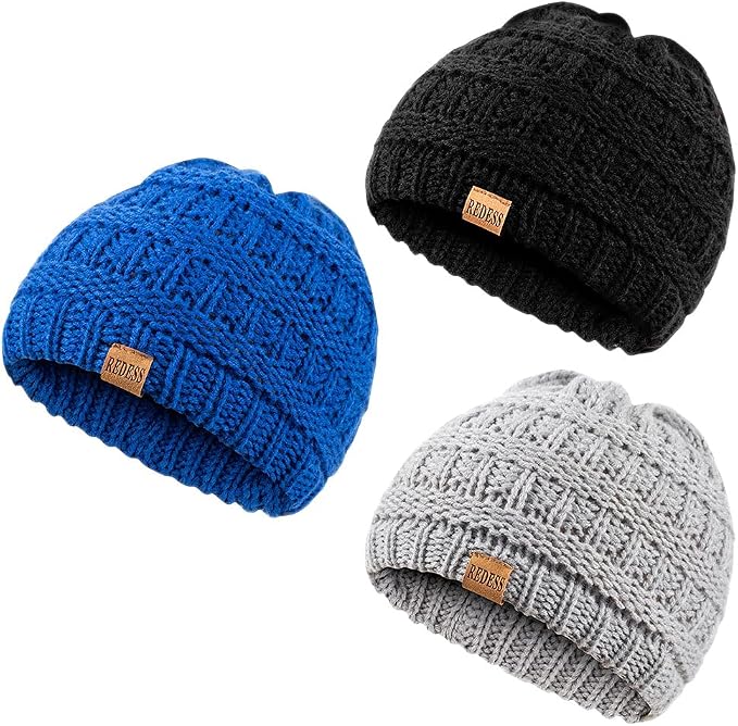 REDESS Baby Kids Winter Warm Hats, Infant Toddler Children Beanie Knit Cap by REDESS