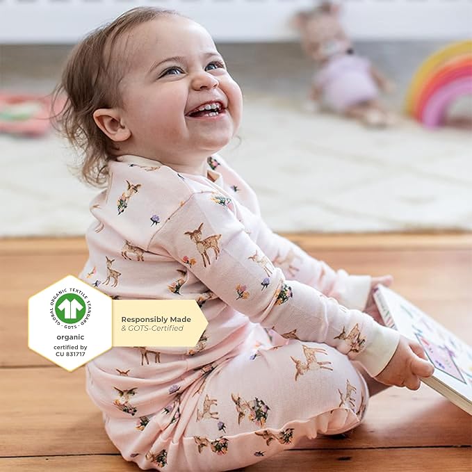 Burt's Bees Baby Girls Organic Cotton Pajamas, Toddler PJ Set, 2-PC | Soft - Image 2