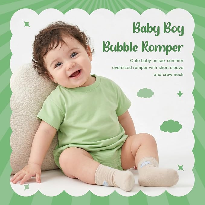 Bafeicao Baby Boy Girl Bubble Romper Infant Toddler T-Shirt Bodysuit | Organic - Image 6