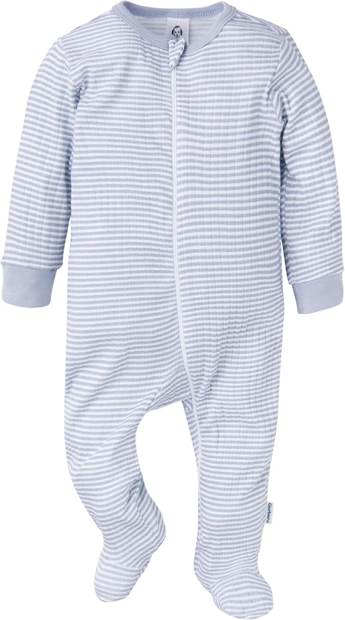 Gerber baby-girls Baby Unisex 2-pack 2-way Zip Textured Sleep 'N Play - Image 2