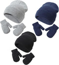 Baby Beanie Hat Gloves Set, Kids Winter Warm Knit Hat by DANMY
