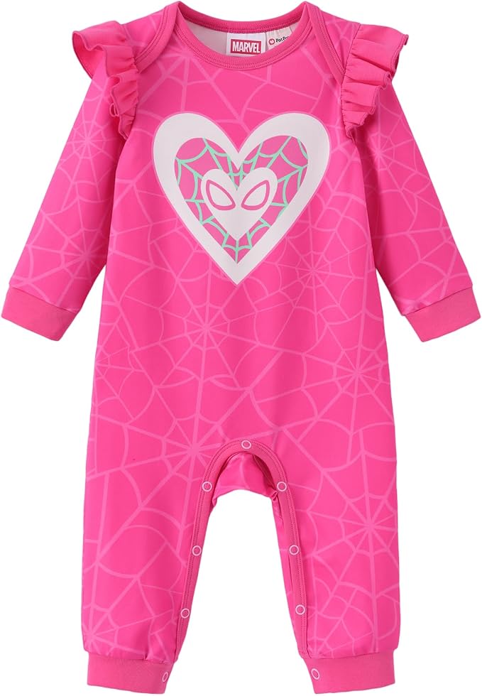Disney Stitch Princess Minnie Winnie Marvel Baby Girls Ruffle Long Sleeve by Disney