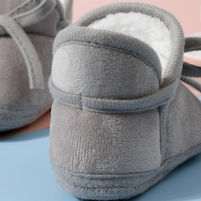 Baby Booties Newborn Fleece First Walking Shoes Non-Slip Sole Slippers Cozy - Image 4