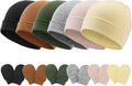 Newborn Baby Hats and Mittens Set Infant Beanie Cap Toddler Gloves Newborn by AQOKKA