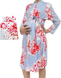 SUFEINI Maternity Robe and Matching Baby Swaddle Blanket Set, Mommy Robe by SUFEINI
