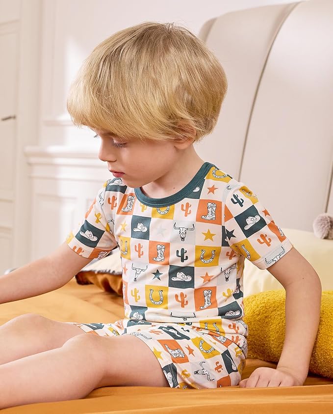 babee Reshinee Bamboo Viscose Toddler Boys Pajamas Set, Short Sleeve Kids - Image 9