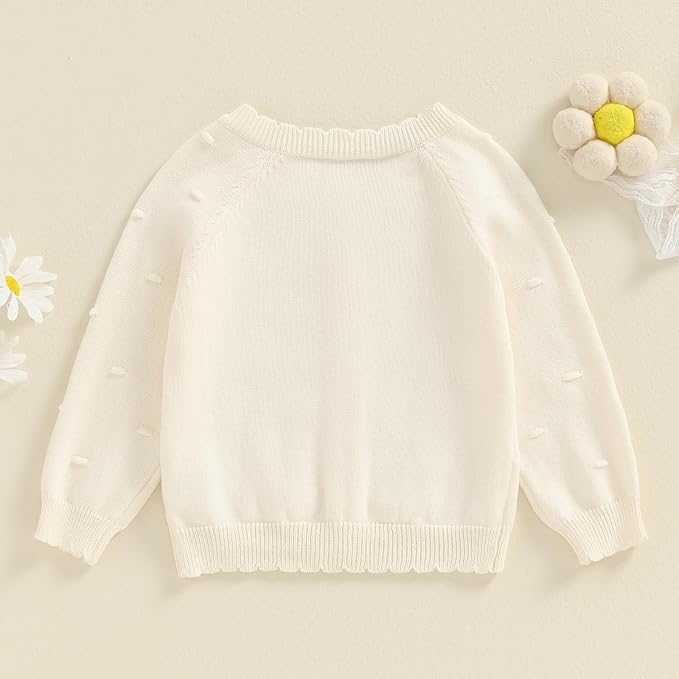 Baby Girl Cardigan Long Sleeve Button Up Sweater Toddler Girl Fall Outfits - Image 4