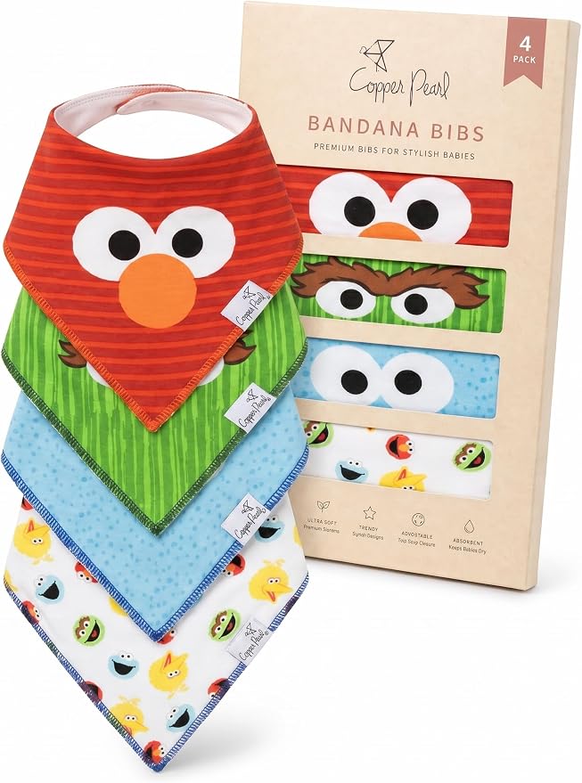 Copper Pearl Baby Bibs 4 Pack & 6 Pack, Bandana Drool Bibs by CopperPearl