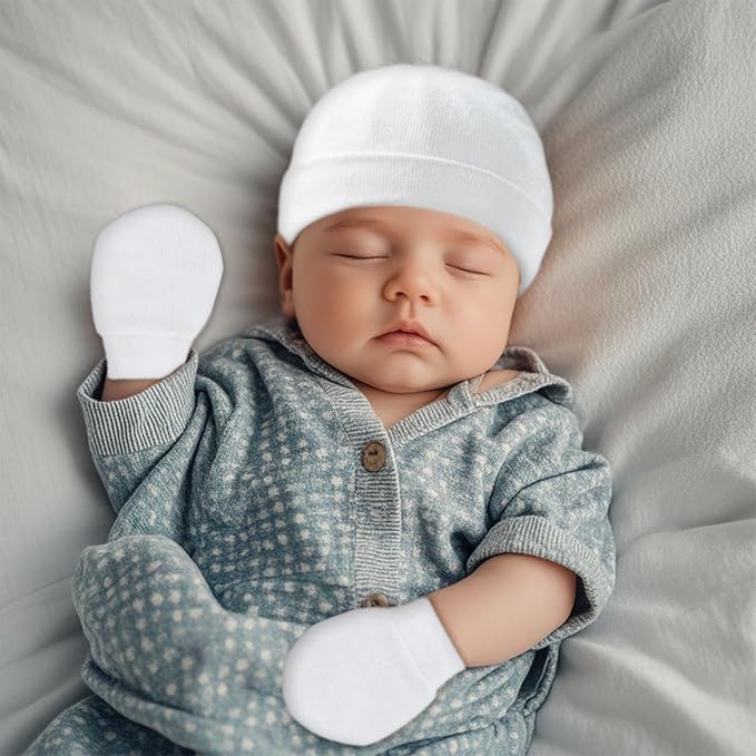 Baby Hats and Mittens Newborn Hats Gloves Infant Beanie Soft Cap Mitten Sets - Image 4