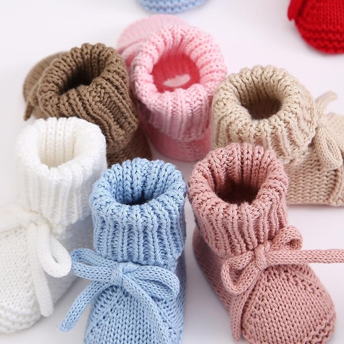 DSORVICD Newborn Baby Boys Girls Knitted Booties Soft Sole Shoes Socks - Image 7