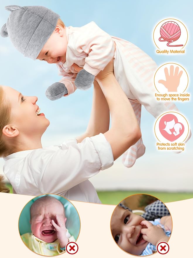 Geyoga 12 Pcs Baby Hat | Newborn Hats Mittens - Image 3