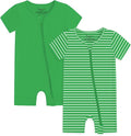 Jimonda Baby Romper Short Sleeve 2-Way Zipper Pajamas Cotton | 2-Pack, One Piece by JimondaBaby