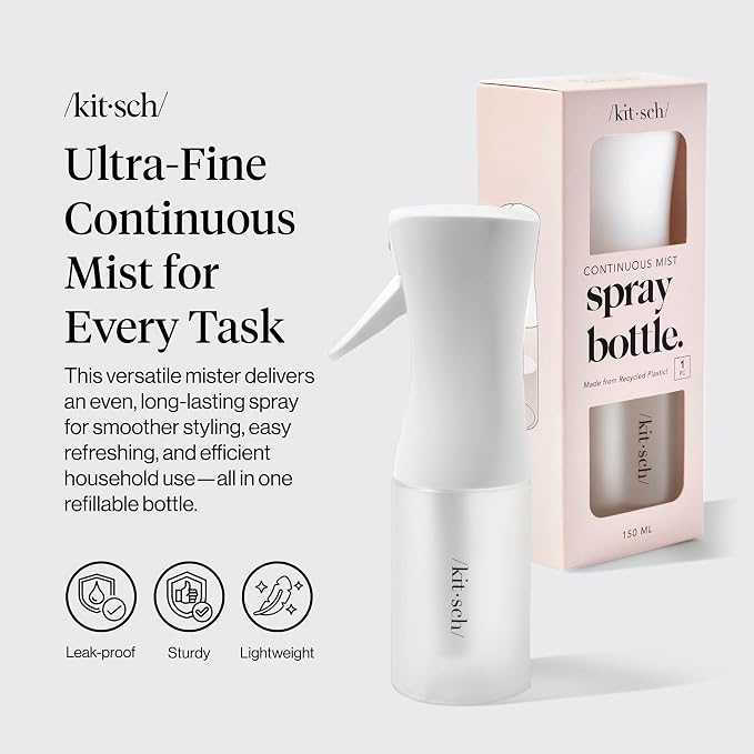 Kitsch Continuous Spray Bottle for Hair – White, 150ml | Fine Mister Spray - Image 2