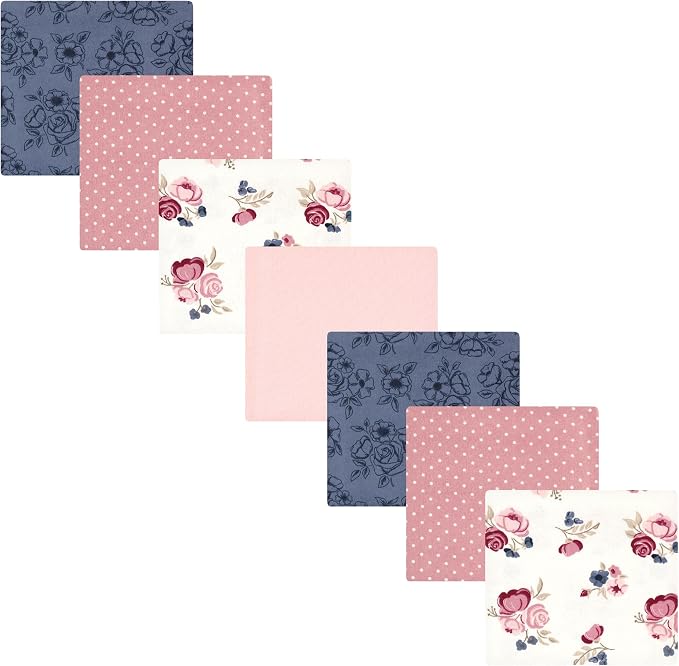 Hudson Baby Unisex Baby Cotton Poly Flannel Receiving Blankets Bundle, Dusty by HudsonBaby