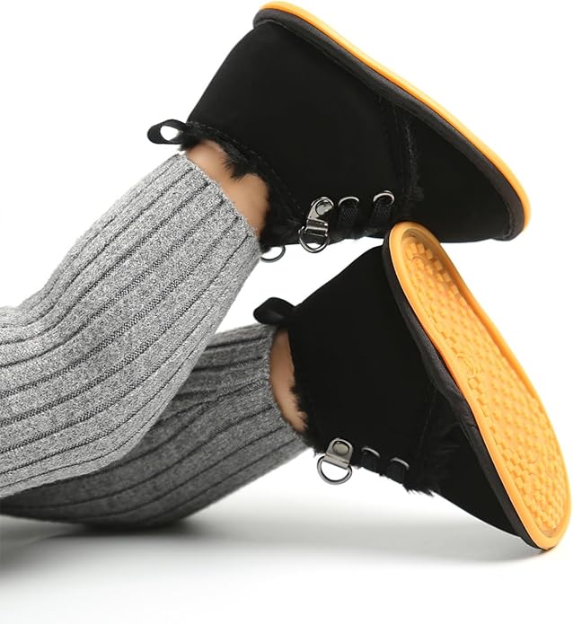 Baby Boys Girls Booties Fleece Anti-Slip Soft Sole Boots Toddler First Walker - Image 4