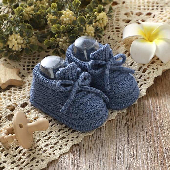 Neiwech Baby Booties Newborn Cozy Soft Warm Knitted Crib Shoes - Image 2