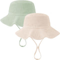 Muslin Baby Sun Hat Sun Protection Baby Toddler Bucket Hats by HONGTEYA