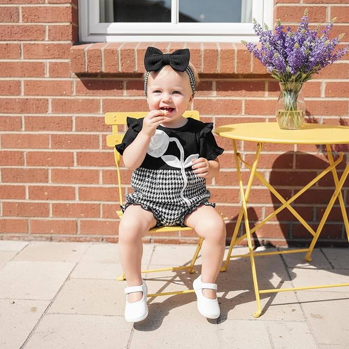 Giraropa Newborn Baby Girl Clothes Smocked Bubble Romper Dress + Socks + - Image 5