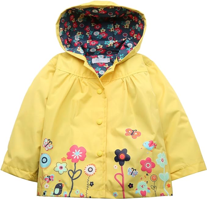 Arshiner Toddler Girls Waterproof Hooded Coat Jacket Outwear Raincoat by Arshiner