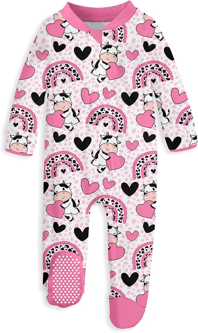 uideazone Baby Girls Footed Pajamas, Zip Sleeper by uideazone