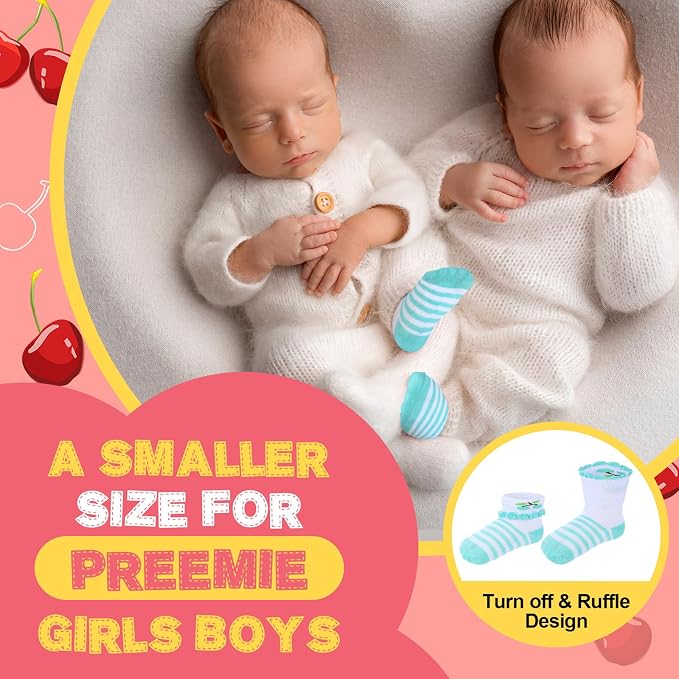 Toulite 12 Pair Preemie Newborn Baby Socks - Image 4