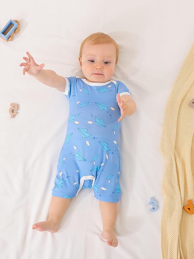 GUISBY Baby Rayon Romper Pajamas, 0-24M | Silky Soft Feel，Snap Closure，Footless - Image 5