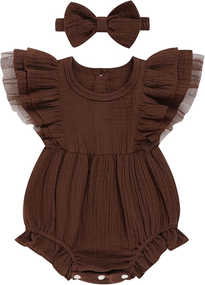 TITKKOP Ruffle Bubble Romper for Baby Girl | One-Piece Shorts Jumpsuit | Summer by TITKKOP