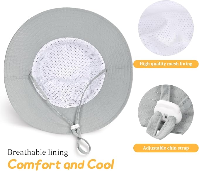 Baby Toddler Sun Hat, Boys Girls Adjustable Bucket Hat - Image 5