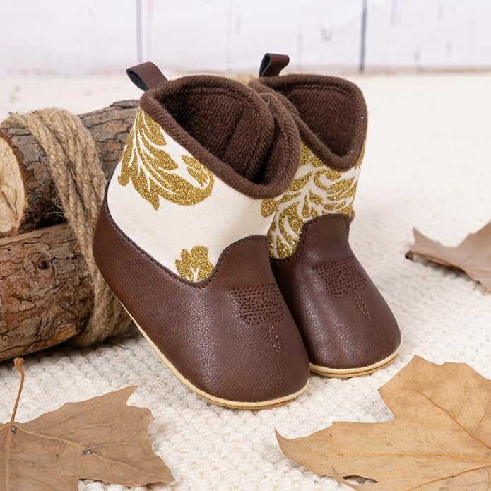 HsdsBebe Baby Boys Girls Western Cowboy Boots Infant Moccasins High Top Booties - Image 4