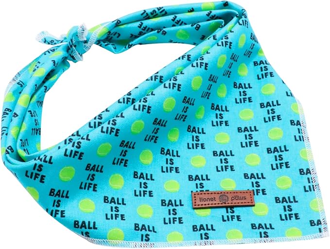 Lionet Paws Dog Bandana, Fabric Ball Dogs Kerchief - Image 3