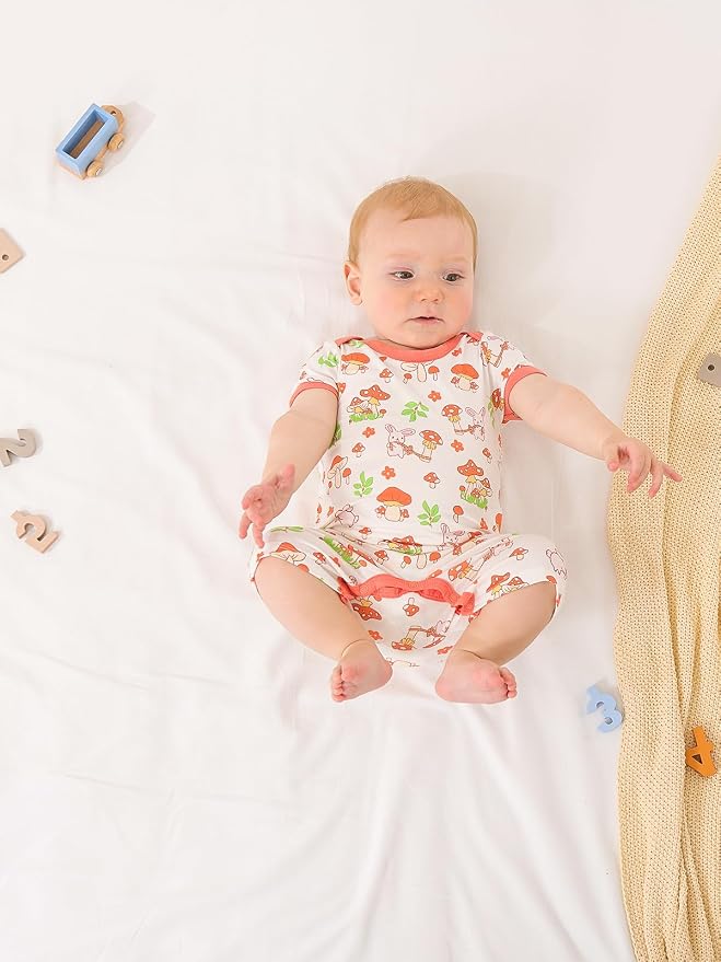 GUISBY Baby Rayon Romper Pajamas, 0-24M | Silky Soft Feel，Snap Closure，Footless - Image 7