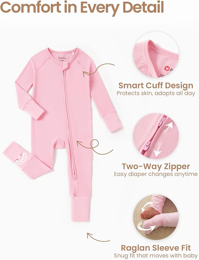 PATPAT Organic Cotton Baby Footie Pajamas - Image 5
