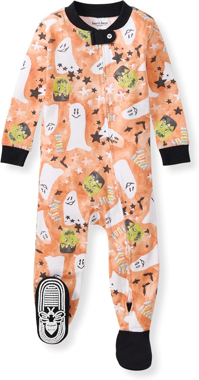 Burt's Bees Baby Girls Organic Cotton, Snug Fit Footed Sleeper Pajamas | by BurtsBeesBaby