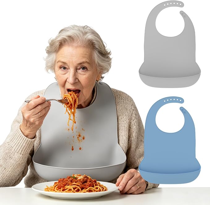 Adult Silicone Bibs | Adjustable Waterproof Clothing Protector - Image 2