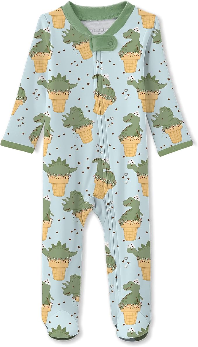Butterblu Scout Sleep & Play 100% Organic Cotton Footed Zip Front PJs | GOTS by Butterblu