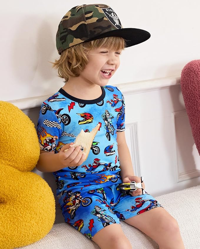 babee Reshinee Bamboo Viscose Toddler Boys Pajamas Set, Short Sleeve Kids - Image 9