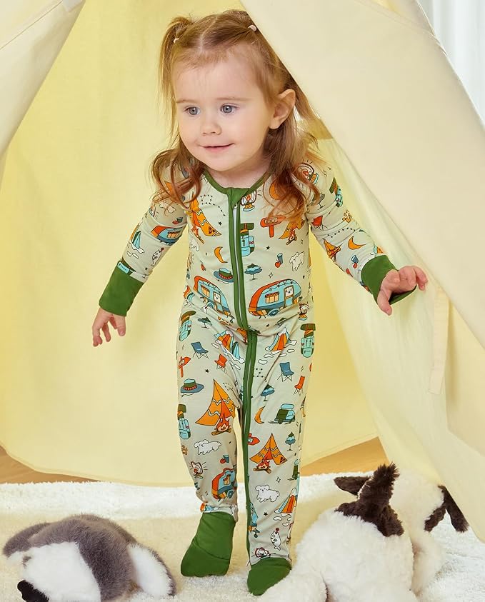 babee Reshinee Bamboo Viscose Baby Footie Pajama, Zipper Sleeper Boys Girls - Image 4