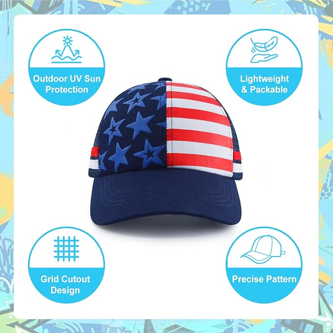 Mesh Toddler Baseball Cap, Adjustable Breathable Sun Hat - Image 3