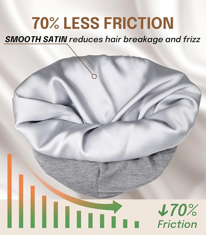 Fittia Baby Bonnet for 0-6 Months, Silky Satin Bonnet for Sleeping, Smooth for - Image 4
