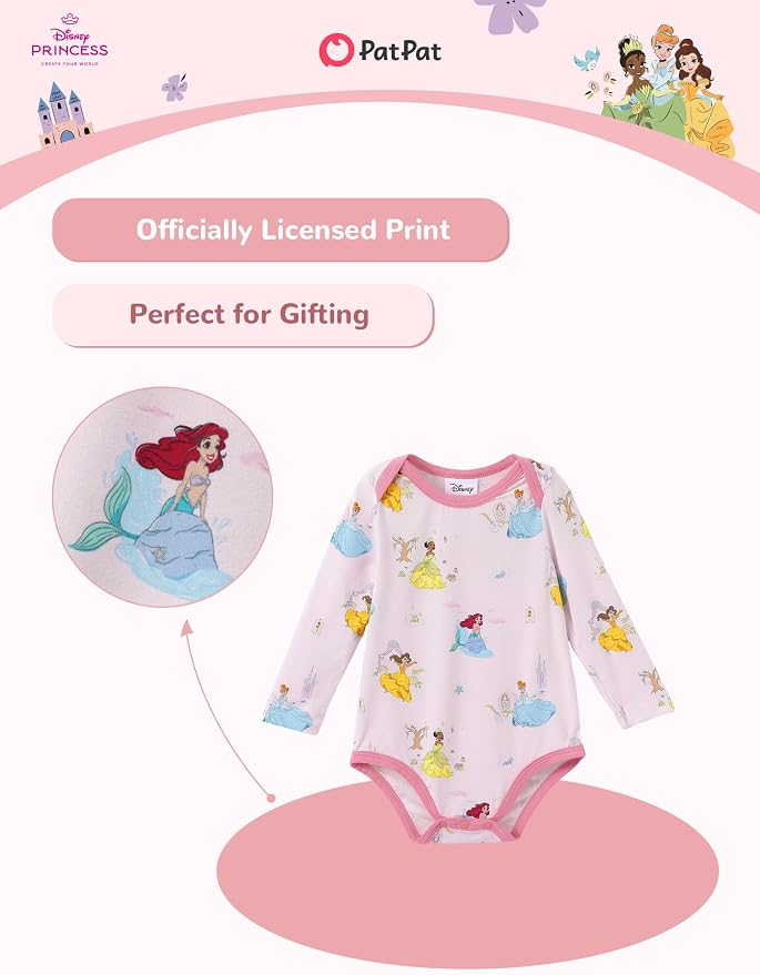 Disney Baby Viscose Made from Bamboo 3-Pack Bodysuits Set Newborn to Infant - Image 3