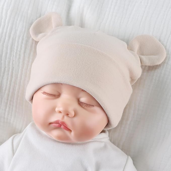 Pesaat Newborn Hospital Hat 0-12Months Preemie Boys Girls Beanie Solid Infant - Image 4